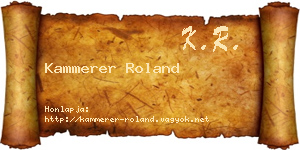 Kammerer Roland névjegykártya